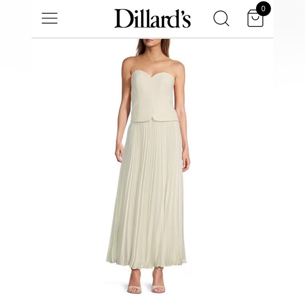 Antonio Melani Billie Crepe Strapless Pleated Dress - Size 0